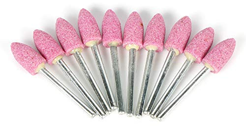 Nettoppo 10 Piezas Piedra Montada Abrasiva Para Accesorios para Cabeza de Rueda de Piedra de Esmerilado Para Herramientas Rotativas Forma de Forma de