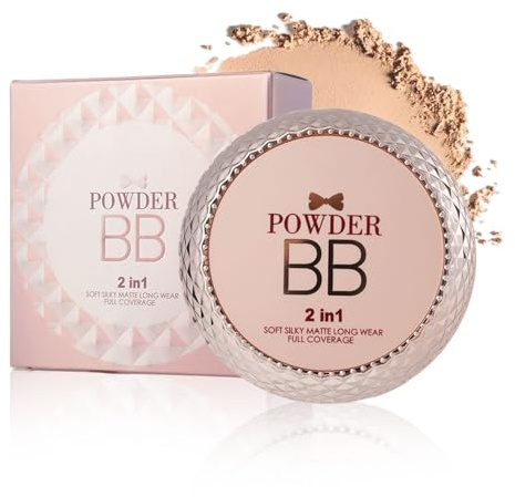 BB Cream Poudre pressée pour le visage, anti-âge, hydratante, fond de teint avec haute couverture, contrôle de l'huile, imperméable, anti-cernes sans pores à construire longue durée pour tous les