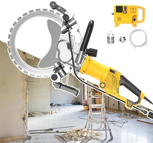 HCAUYNN Brushless Power Wall Chaser Cutting Machine,Handheld Ring Saw for Cutting Concrete,Copper Motor,for Demolition and Concrete Cutting,AC8400