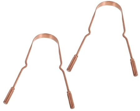 GALPADA 2pezzi Raschietto Per Lingua in Rame Di Strumento Per Raschiare La Lingua Pratico Detergente Per Bocca Pulisci Multifunzionale Design Ergonomico Per Uso Da Adulti e Adolescenti
