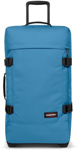 Eastpak Tranverz M Medium Suitcase 78L (67 x 35.5 x 30 cm), Durable Rolling Luggage, Lightweight Travel Bag with Double Compartments, Telescopic Handle & TSA Lock - AVIATOR BLUE