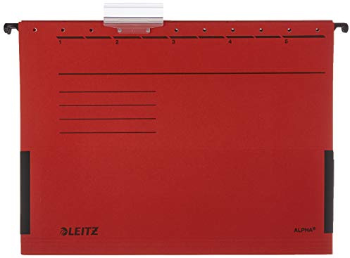 Leitz Cartelle d'archivio sospese, confezione da 5, colore: Rosso