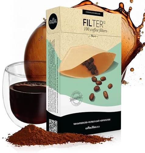 Finum 100 filtri caffè No.4 Carta, Marrone