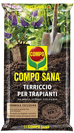 COMPO SANA Terriccio per Trapianti, Per Arbusti, Cespugli, Siepi e Alberi, Sacco 50 L