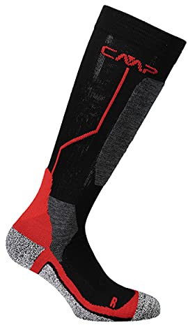 CMP - Calcetín de esquí de lana, Ferrari negro, 36/38