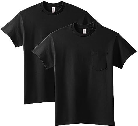 Gildan Adult Ultra Cotton T-Shirt with Pocket, Style G2300, 2-Pack, Black, X-Large