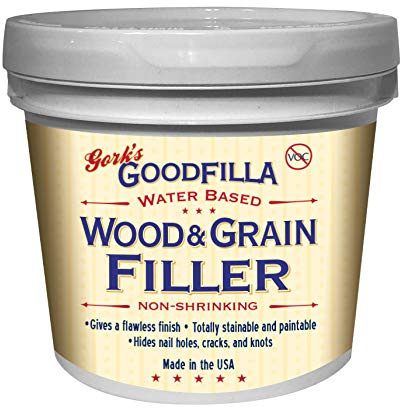 Water-Based Wood & Grain Filler (Trowel Ready) - Ebony - 1 Gallon By Goodfilla | Replace Every Filler & Putty | Repairs, Finishes & Patches | Paintable, Stainable, Sandable & Quick Drying