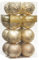 Champagne Gold Christmas Baubles 16pcs 100mm Large Shatterproof Christmas Tree Decorations with Ornaments Hooks for Xmas Tree Decor Wreath Garland DIY Handcraft