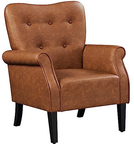 Yaheetech 1 x Ruhesessel Polstersessel mit Schutzfüßen Cocktailsessel Lesesessel mit breitem Sitz Fernsehsessel Loungesessel bis 136 kg Belastbar