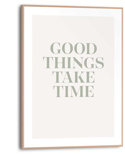 REINDERS Gerahmtes Bild, Take Your Time, Wohnzimmer, Poster, Wanddeko, Room Decor, MDF, Beige, 40 x 30