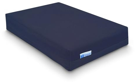 YOGAN Cojín de cabeza/almohada para yoga/pilates (2) | Funda exterior de algodón orgánico (extraíble y lavable) | Funda interior con relleno de fibra reciclada | 30x20x5 cm (Azul marino)