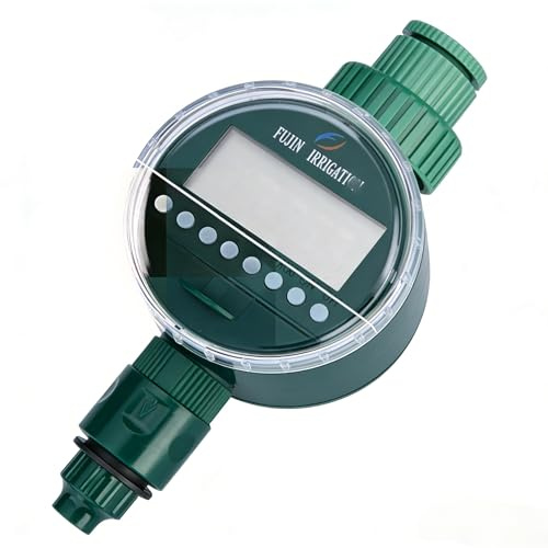 TRJZWA Ordenador de riego con pantalla LCD, resistente y duradero, color verde