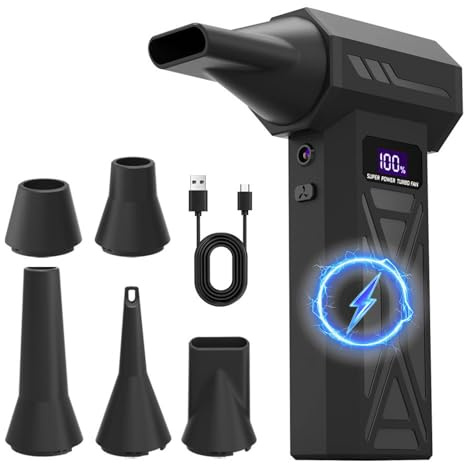Soplador De Aire Potente Recargable 130.000 rpm Con Linterna, Soplador De Aire Para Pc y Videoconsolas con accesorios de limpieza, Aire Comprimido Limpieza Pc y Coche, Oficina, Hogar Y Viajes 2026