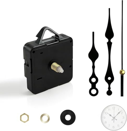 Zyrtkeriom Mecanismo Reloj Pared Cuarzo Silencioso 55 MM con Agujas, Movimiento Duradero para Reparación Y Bricolaje, Piezas Repuesto para Relojes Clásicos Y Modernos