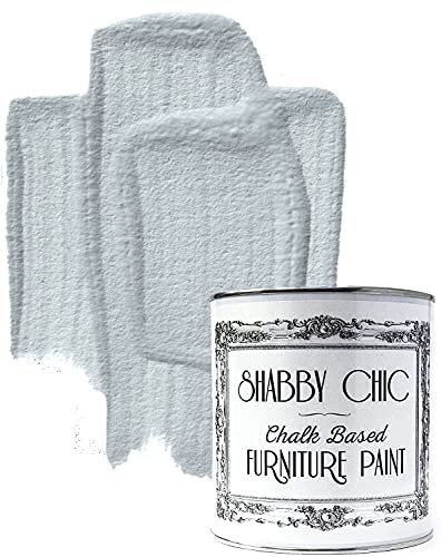 Shabby Chic Chalk Based Furniture Paint, Dusty Blue - 1 L | Distressed Matt Finish for Furniture, Home Decor or DIY Projects | Interior & Exterior | Non-Sand, Suitable for Wood, Plastic & Metal