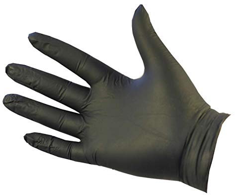 PRO UltraFLEX Black Disposable Gloves - Black Nitrile Gloves Disposable Medium - 100x Pack - Powder-Free - Latex Free - Ideal Nail Tech Supplies, Tattoo Supplies - Food Safe