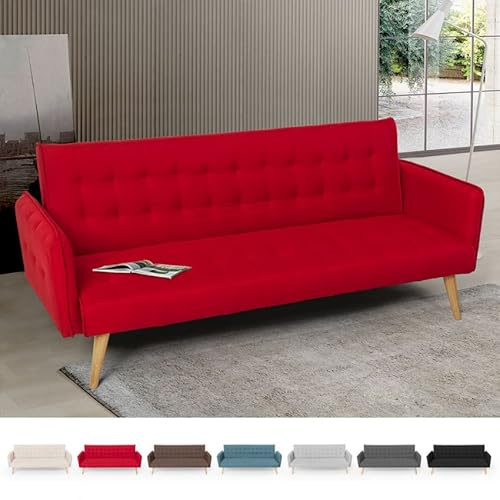 Produce Shop Malibu 3-Sitzer Clic Clac Schlafsofa im nordischen Design - Rot