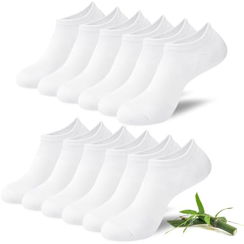 Niofind Bamboo Trainer Socks for Womens and Mens, No Show Ankle Socks Low Cut Invisible Non Slip Liner Socks Multipack Casual Footies for Sneaker Loafers and Boat Shoes