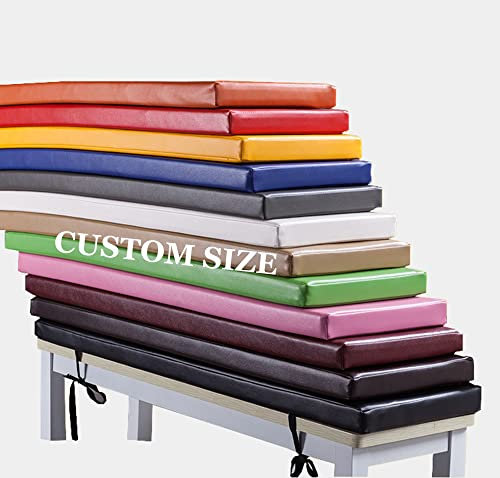 RAKTOV Custom PU Leather Bench Cushion Long Bench Seat Pad Luxury Waterproof Seat Cushion Non-slip Furniture Cushion for Indoor Footstool Sofa Office Patio Removable