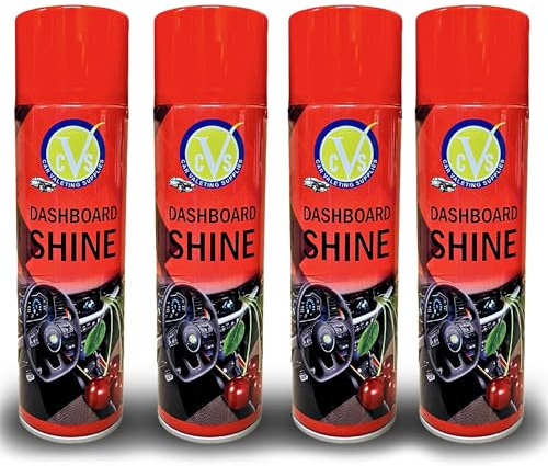 CVS Dashboard Shine Silicone Spray: Cleans, Shines & Protects Car Interior Trim | Restores Luster | Car Interior Cleaner - Removes Dirt, Dust & Residue | Scented - 500ML (CHERRY, Pack of 4)