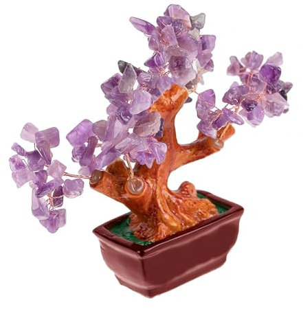 Arbol de la Vida Piedras Naturales 100% Genuinas Arbol de la Vida Decoracion Cristales Curativos Cirstales Terapias Yoga (Amatista, 20 cm Mediano)