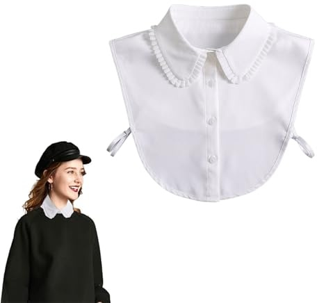 dinghaole Faux Col Détachable, Col Chemisier Femme Filles Amovible Demi Chemise Col, Chemise de Blouse Chemisier Col Amovible pour Femmes, pour Adapté au Lieu de Travail