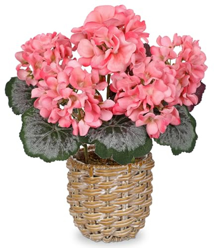 Arbours Konstgjord blomma, pelargon, 28 cm, konstgjord blomma, som äkta i korg, konstgjord växt, blomma, blomma, konstgjord pelargon, bord, hylla, fönsterbräda, dekoration, rustik, modern, boho