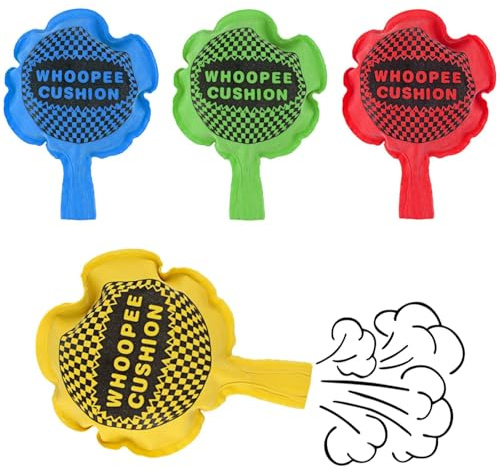 Henyall 4 Pcs Whoopee Cushion, Random Colour Fart Prank Cushion,Makes Fart Sound, Trick Joke Toy for Party & Office, Prank Kit Bag Fillers for Kids and Adults