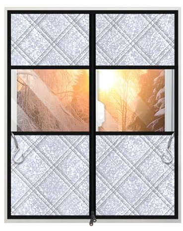 Cubierta Aislante Para Ventanas,Enrollable con Sujetador de Lazo | Cortina Térmica Para Cubrir Ventanas | Para Dormitorio Casa De Alquiler Baño Apartamento Sótano