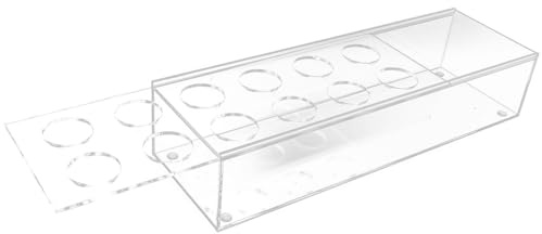 NUOBESTY Maceta Acrílica Transparente Rectangular 30X10X65 CM 12 Agujeros para Flores Secas Jarrón para Arreglos Florísticos Centro de Mesa Comedor y Decoración del Hogar