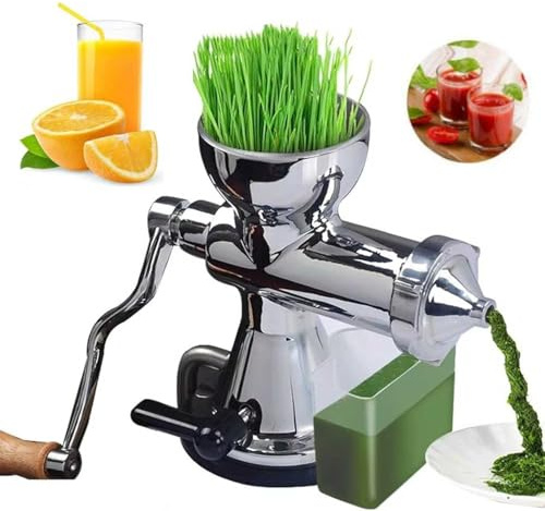 COYEUX Extracteur Manuel De Jus d'herbe De Blé, Presse À Herbe De Blé en Acier Inoxydable, Diamètre D'entrée 9 Cm, 2 Modes D'installation, Épaisseur De Bureau Fixe < 5,5 Cm, pour Herbe De Blé, Fruits