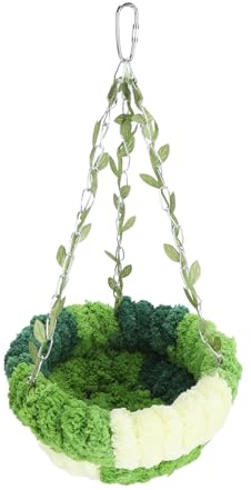 YUKERMARB Papegojhängmatta Bladdesign, Gjord Av Mysig Plysch, med Naturlig Boform (Liten hängmatta (14x23,5cm / 5,51x9,25in))