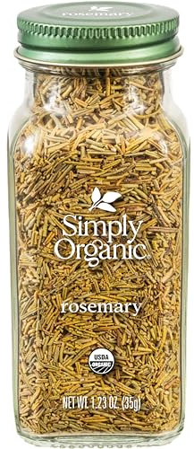 Simply Organic Whole Rosemary Leaf, 1.23 Ounce, Pungent, Herbaceous, Fresh Earthy Taste & Aroma, Kosher, Certified Organic