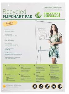Bi-Office Earth-it Flipchart Pad, Plain, 40 Sheets - 55 gr/m², A1 [Pack of 5]