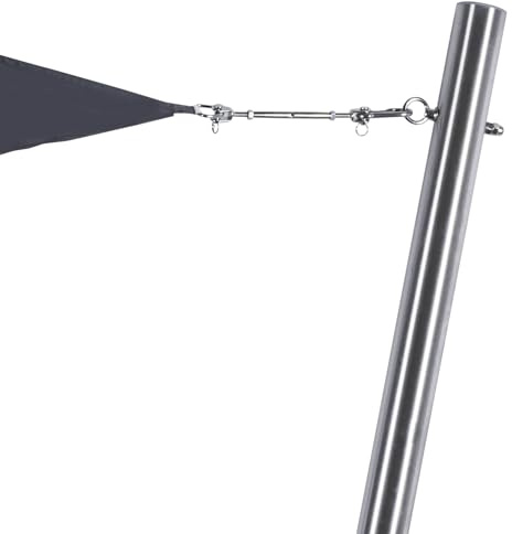 Toldoro® 3 m solsegelstång med ögonbultar/Ø 70 mm väggning rostfri solsegelstång av V2A rostfritt stål/stolpe för solsegl/stabil solstolpe