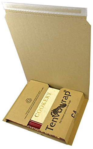 Triplast C4 Tenvowrap Book Postal Wraps 312x250x(0-74) mm Strong Cardboard Mailers (Pack of 10)
