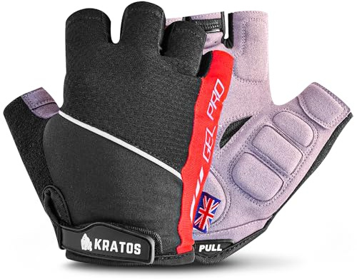 Kratos Fingerless Cycling Gloves for Men and Women, Shock Absorbing Gel Padded Mountain Bike Gloves to Prevent Hand Numbness - Anti Slip & Breathable MTB Gloves with Adjustable Hook and Loop (XL)