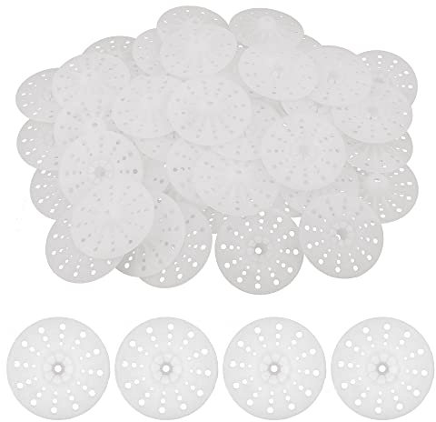 ComPDCVD 50 Stück 50mm PP Unterlegscheiben zur Fixierung und Unterstützung für weiche Dämmplatten aus EPS, XPS, Steinwolle und Fiberglas