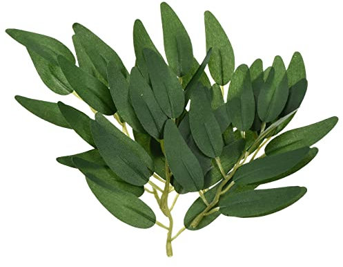 PATIKIL 5.9 Inch Artificial Willow Leaves, 40 Pieces Fake Willow Greenery Garland Stems Faux Silk for Wedding Bouquets Wreaths Decor, Green