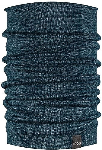 TODO Warme 100% Merino Schlauchschal Herren und Damen. Wolle, Atmungsaktiv Merino Halstuch Herren Merinowolle (100% Merino Schal, Petrolio)
