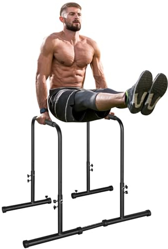 LSKSSNG Dip Stand Station, Adjustable Height Dip Station for Strength Training, Heavy Duty Steel Parallel Push Up Stand, Home Gym Fitness Workout Dip bar Station,Tricep Dips, Pull-Ups, Push-Ups