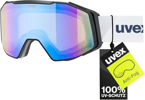 uvex gravity FM, Skidglasögon unisex – vuxen, schwarz matt dl/blau-grün, one size