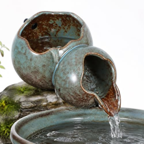 Milisten Salida De Circulación De Fuente Escupir Estanque Fuente Cascada Estanque Accesorios De Cuenca Para Estanques Al Aire Libre Accesorios De Fuente Cascada Estanque Cerámica