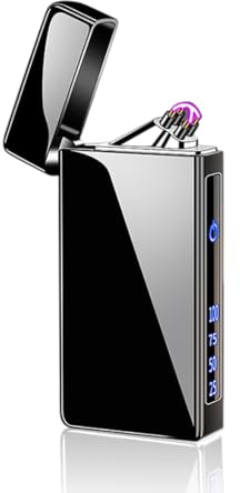Elektrisk bågtändare USB-uppladdningsbar tändare, vindtät tändare, present till jul, familjevän, camping, grillfest (svart)