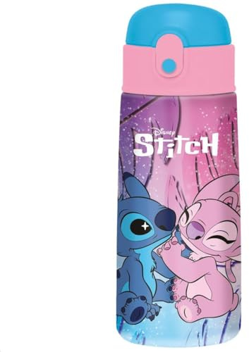 Seven Lilo & Stitch Vattenflaska Termisk Rosa, Hålla Temperatur upp till 24 h, Dricksflaska, Grundskola och Fritid, Flickor, Rosenröd, Modern