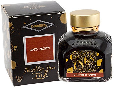 Diamine 80ml Warm Brown fountain pen ink bottle