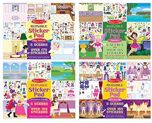 Melissa & Doug Reusable Sticker Pad Bundle contains Fairy, Princess, Dress-Up and Play House