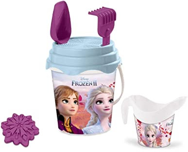 Mondo Toys - BUCKET SET + WATER CAN FROZEN - Sandeimer Set ø17 cm mit Giesser - 6-Teiliges Strandspielzeug Set für Kinder ab 3 Jahren, Strandset - 28194