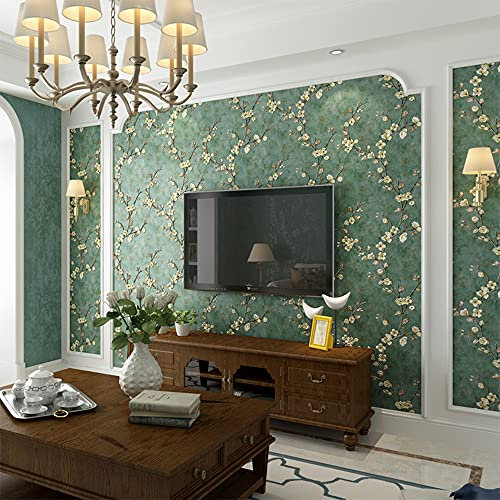 Modern Minimalist Tree Country Style Living Room Home Decoration Non-Woven Wallpaper Roll Dark Green Color 0.53m(1.73'W) x 10m(32.8'L)=5.3m2 (57 sq.ft)