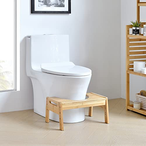 [en.casa] Toilettenhocker Kalajoki Toilettenhilfe Klohocker WC-Tritthocker WC Hocker für Erwachsene Bambus